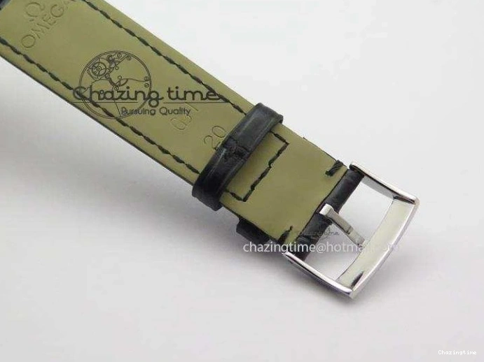 0420 Flexible De Ville MK 1:1 Best Edition SS White Dial On Black Leather Asian Seagull T1701 (Sec@6) 8244